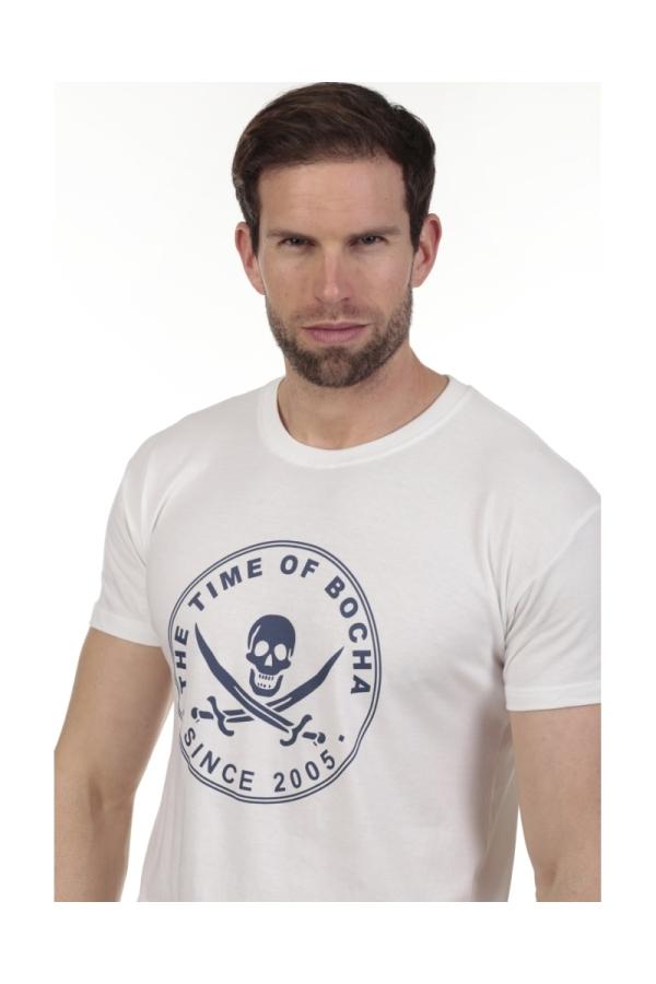 The Time Of Bocha Polo Team Camiseta Pirata Hombre The Time Of Bocha QV1C40 Blanco