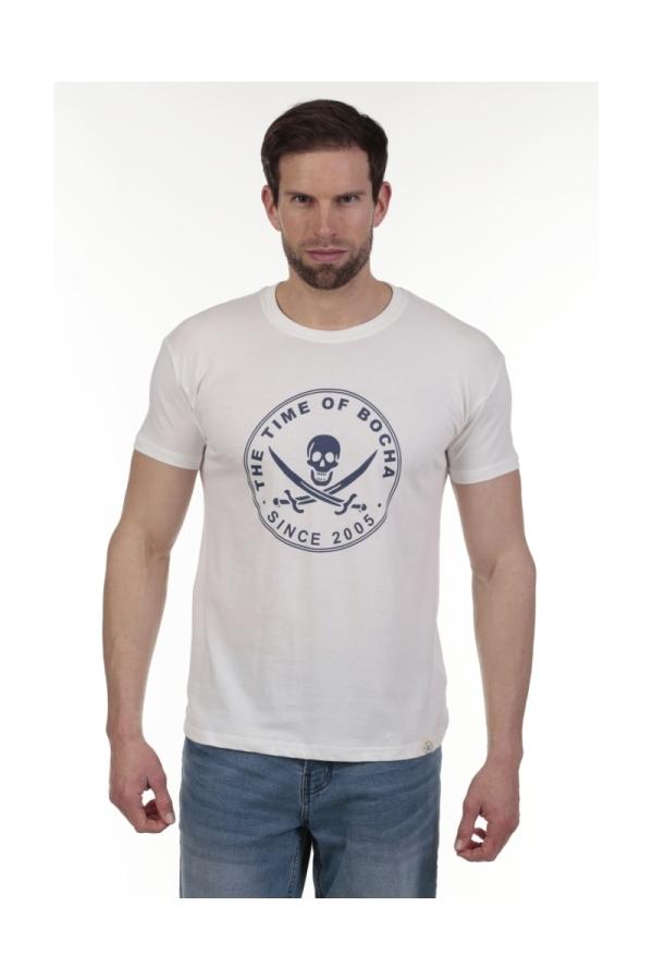 the time of bocha polo team Camiseta Pirata Hombre The Time Of Bocha QV1C40 Blanco