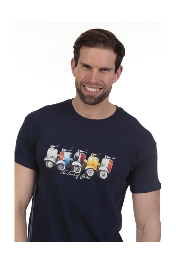 The Time Of Bocha Polo Team Camiseta Scooters Hombre The Time Of Bocha QV1C19 Marino