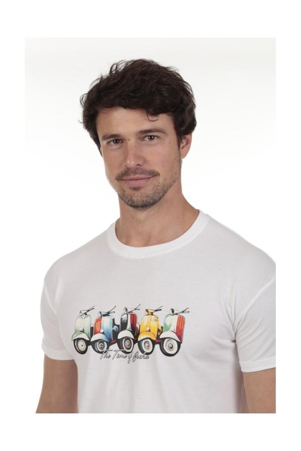 The Time Of Bocha Polo Team Camiseta Scooters Hombre The Time Of Bocha QV1C19 Blanco