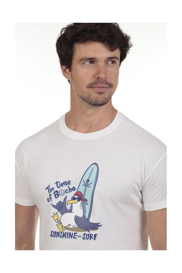 The Time Of Bocha Polo Team Camiseta Surf Hombre The Time Of Bocha QV1C05 Blanco