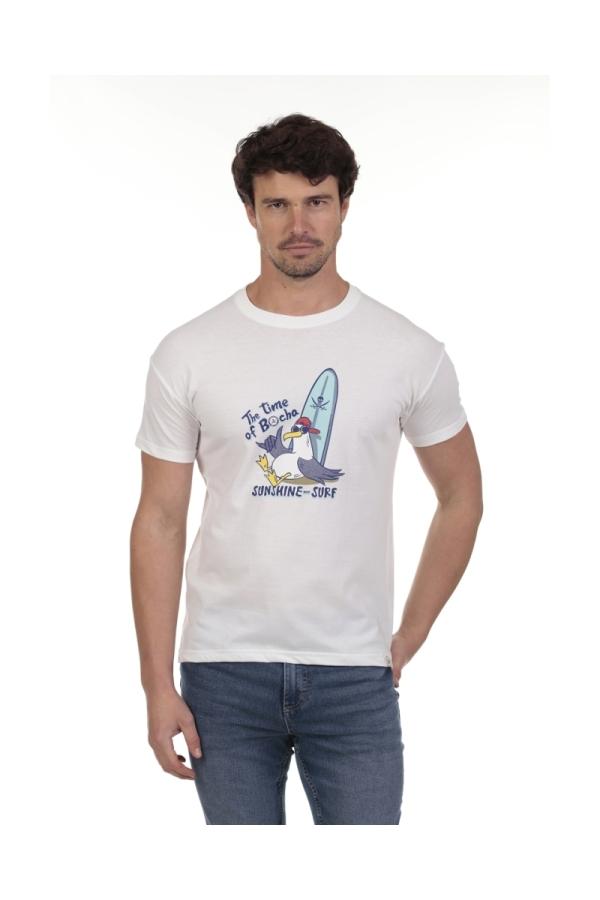 the time of bocha polo team Camiseta Surf Hombre The Time Of Bocha QV1C05 Blanco