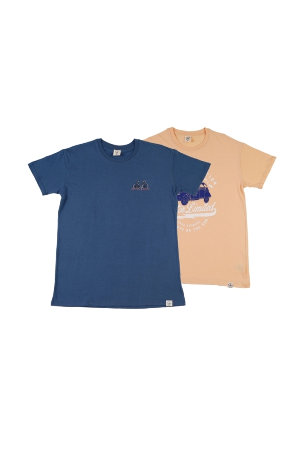 the time of bocha polo team Pack 2 Camisetas Hombre The Time Of Bocha QV1PK.CM Denim-Apricot