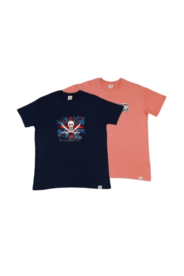 the time of bocha polo team Pack 2 Camisetas Hombre The Time Of Bocha QV1PK.CM Marino-Rosa