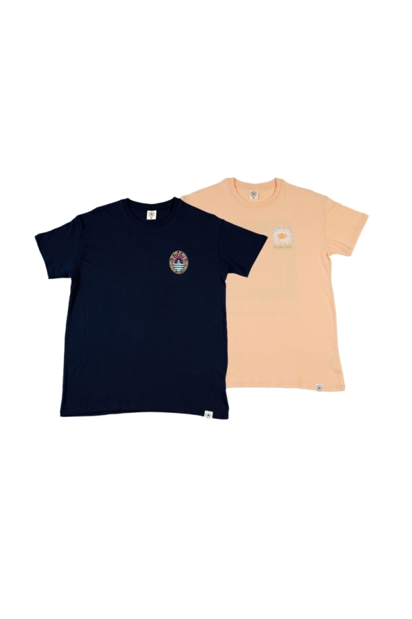 the time of bocha polo team Pack 2 Camisetas Hombre The Time Of Bocha QV1PK.CM Denim-Apricot