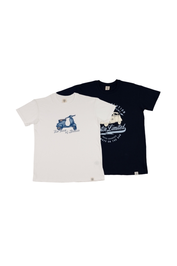 the time of bocha polo team Pack 2 Camisetas Hombre The Time Of Bocha QV1PK.CM Blanco-Marino