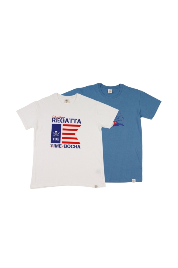 the time of bocha polo team Pack 2 Camisetas Hombre The Time Of Bocha QV1PK.CM Blanco-Azul.Jea