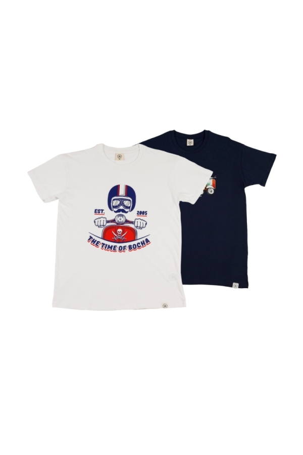 the time of bocha polo team Pack 2 Camisetas Hombre The Time Of Bocha QV1PK.CM Blanco-Marino