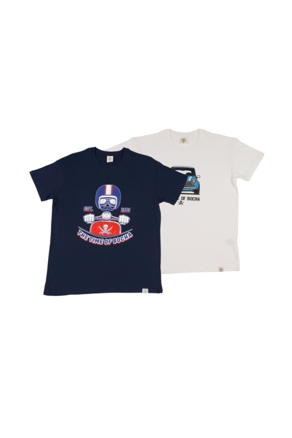 the time of bocha polo team Pack 2 Camisetas Hombre The Time Of Bocha QV1PK.CM Marino-Blanco