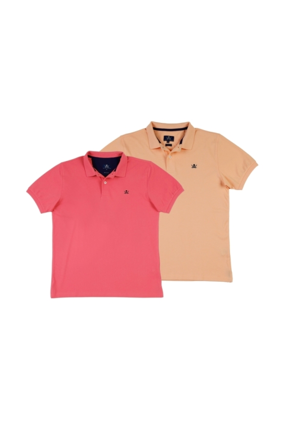 the time of bocha polo team Pack 2 Polos Basicos Hombre The Time Of Bocha QV1PK.PL Coral-Apricot