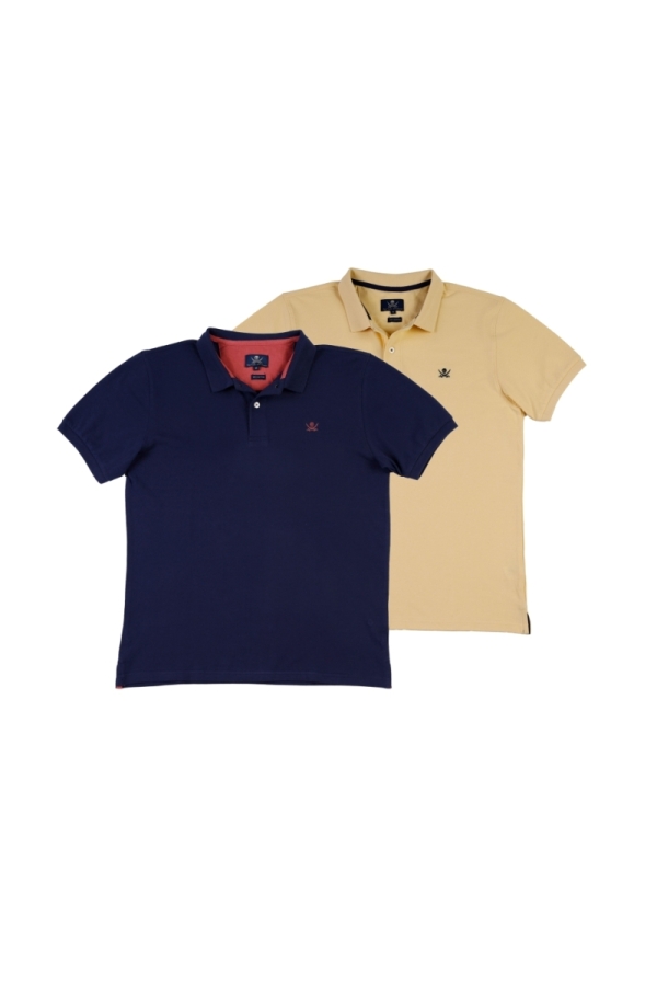 the time of bocha polo team Pack 2 Polos Basicos Hombre The Time Of Bocha QV1PK.PL Denim-Amarillo