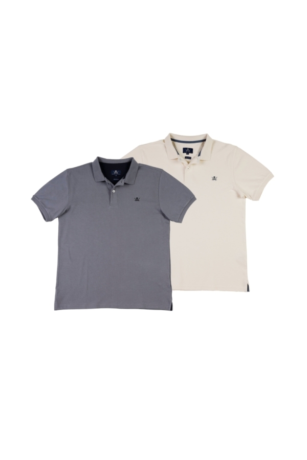 the time of bocha polo team Pack 2 Polos Basicos Hombre The Time Of Bocha QV1PK.PL Gris-Beige