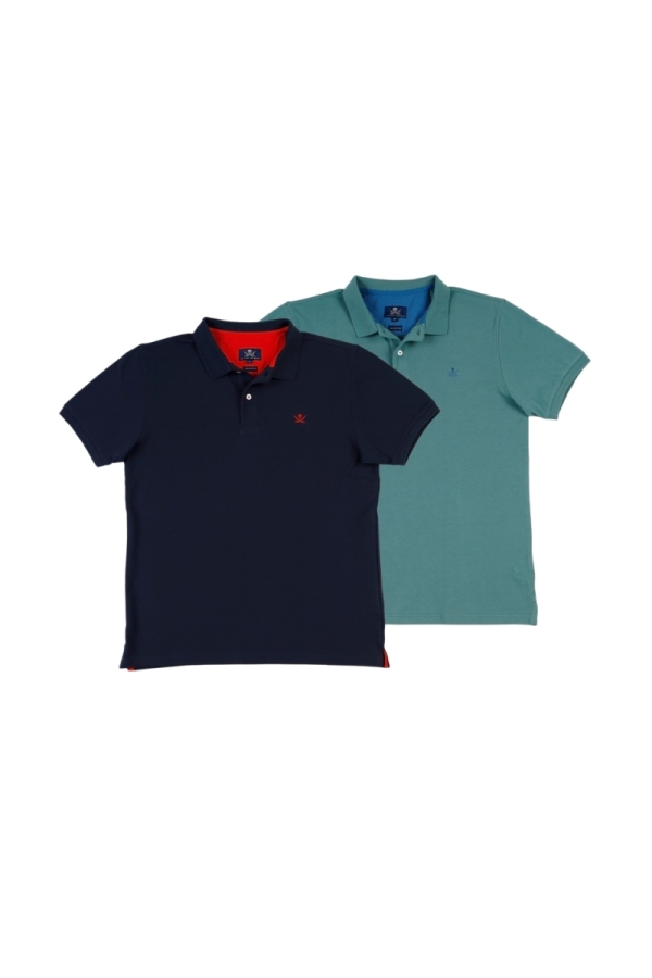 the time of bocha polo team Pack 2 Polos Basicos Hombre The Time Of Bocha QV1PK.PL Marino-Menta