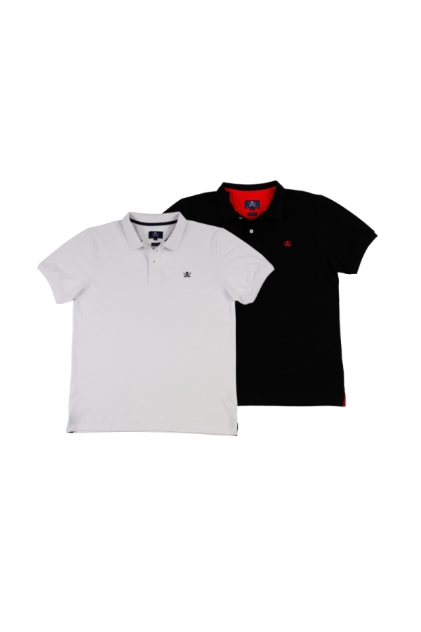 the time of bocha polo team Pack 2 Polos Basicos Hombre The Time Of Bocha QV1PK.PL Blanco-Negro