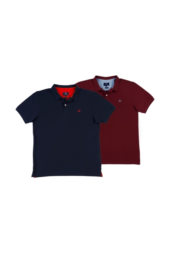 the time of bocha polo team Pack 2 Polos Basicos Hombre The Time Of Bocha QV1PK.PL Marino-Burdeos