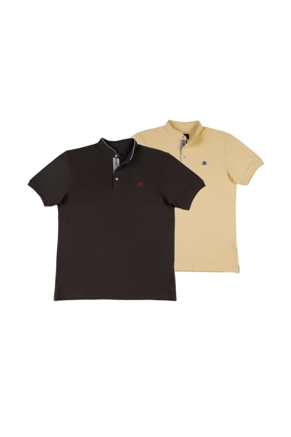 the time of bocha polo team Pack 2 Polos Mao Hombre The Time Of Bocha QV1PK.PL Gris.Sol-Amarillo