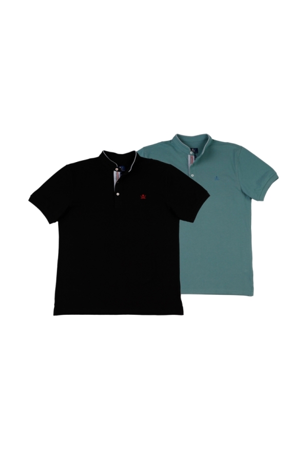 the time of bocha polo team Pack 2 Polos Mao Hombre The Time Of Bocha QV1PK.PL Negro-Menta
