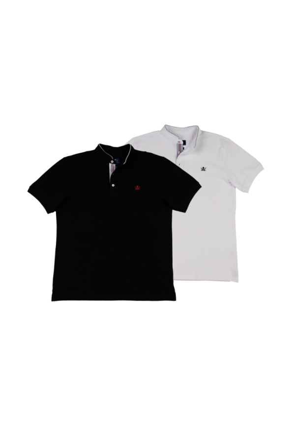 the time of bocha polo team Pack 2 Polos Mao Hombre The Time Of Bocha QV1PK.PL Negro-Blanco