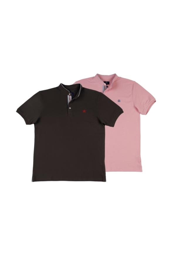 the time of bocha polo team Pack 2 Polos Mao Hombre The Time Of Bocha QV1PK.PL Gris.Sol-Rosa