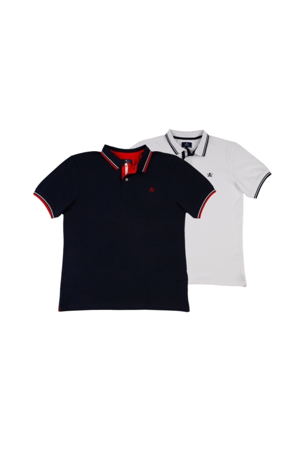 the time of bocha polo team Pack 2 Polos Pirata Hombre The Time Of Bocha QV1PK.PL Marino-Blanco