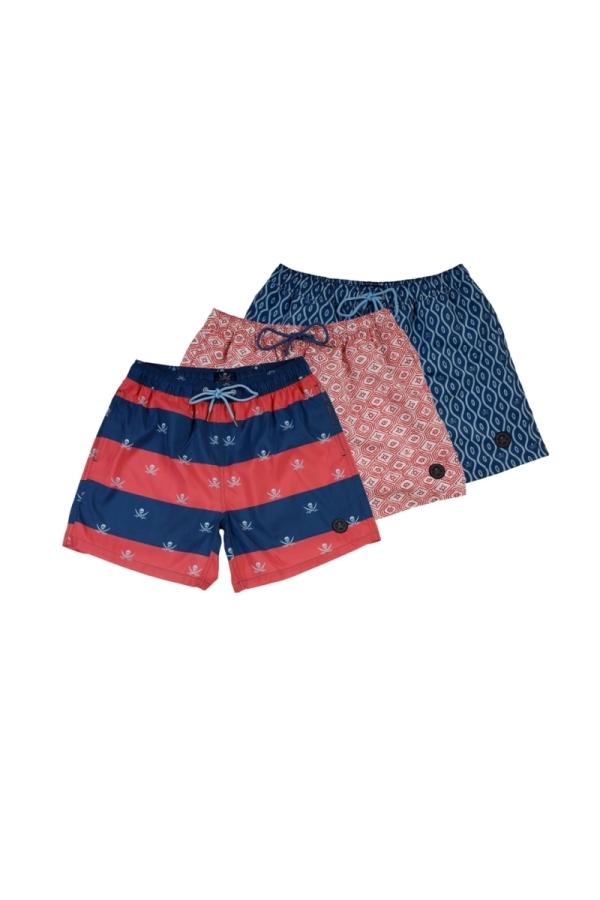 the time of bocha polo team Pack 3 Bañadores Hombre The Time Of Bocha QV1PK.SP Den.Cora-Coral-Denim