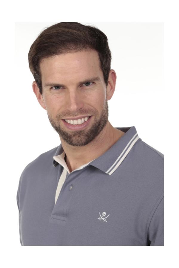 The Time Of Bocha Polo Team Polo Pirata Hombre The Time Of Bocha QV1PSTRIP Gris