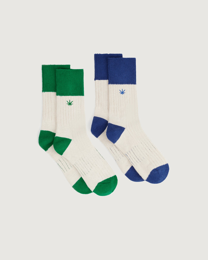 thinking mu Pack calcetines azules y verdes Hemp Peu