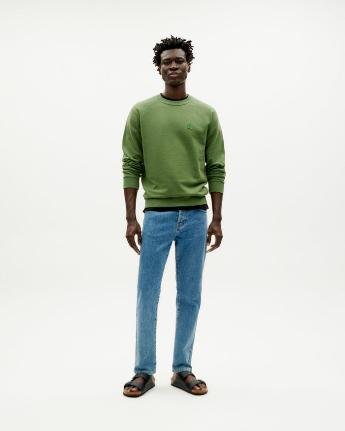 Thinking Mu Sudadera Verde Sol Espalda Verde Oscuro