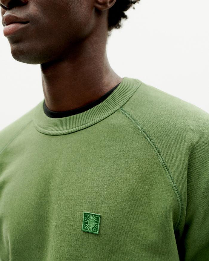 Thinking Mu Sudadera Verde Sol Espalda Verde Oscuro