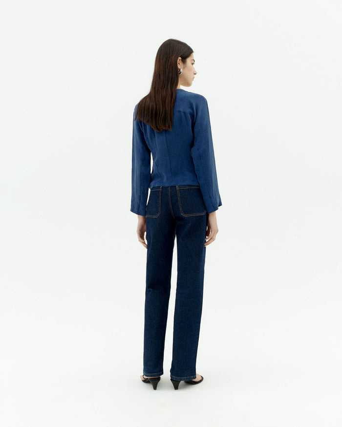 Thinking Mu Blusa Azul Cupro Briana