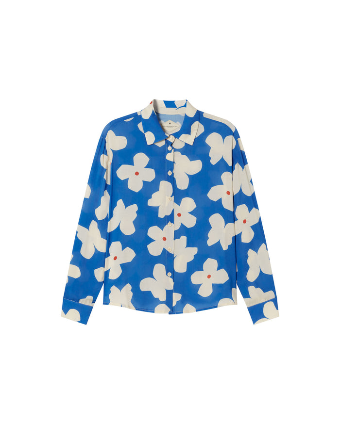 thinking mu Blusa azul flores butterfly Kati