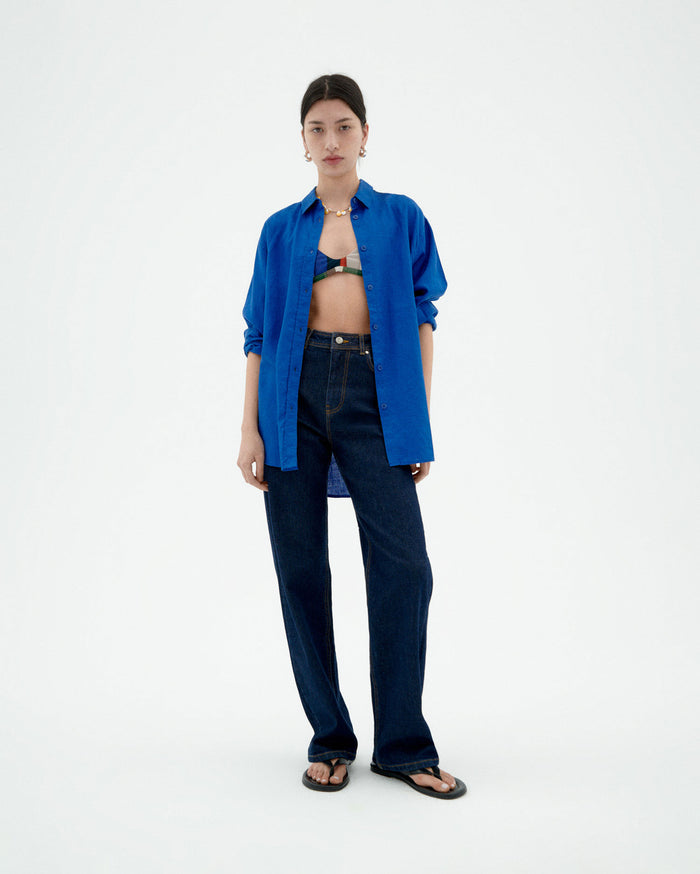 Thinking Mu Blusa Azul Hemp Gia