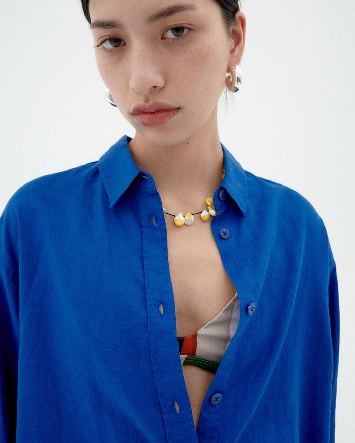 Thinking Mu Blusa Azul Hemp Gia