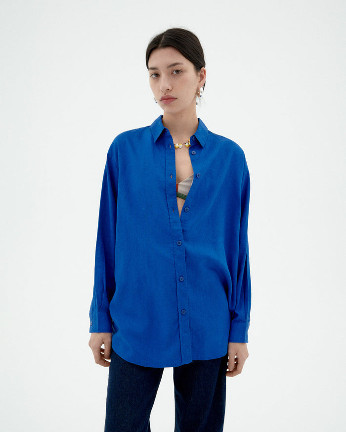 thinking mu Blusa azul hemp Gia