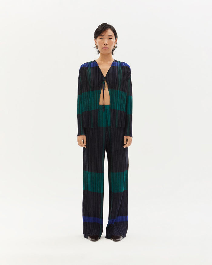 Thinking Mu Blusa Multicolor Plisada Marina