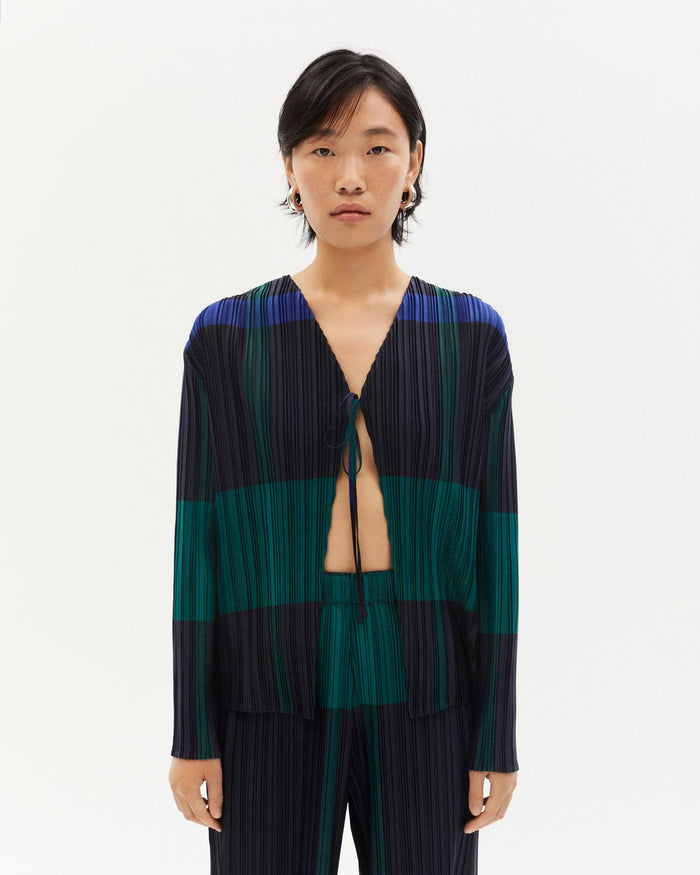 thinking mu Blusa multicolor plisada Marina