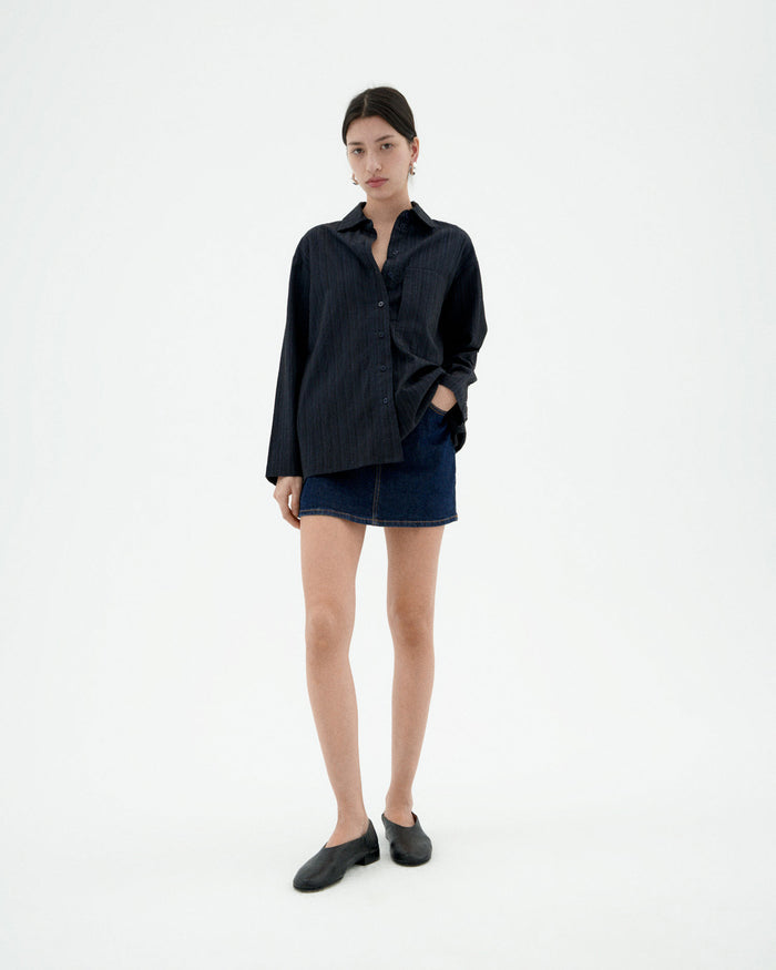 Thinking Mu Blusa Navy Popcorn Marcelle