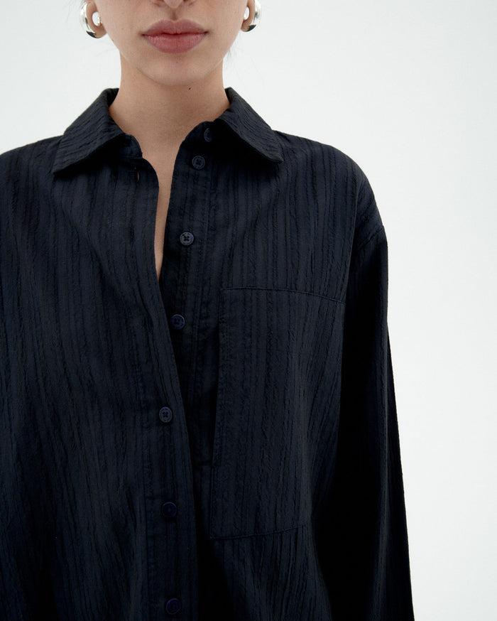 Thinking Mu Blusa Navy Popcorn Marcelle