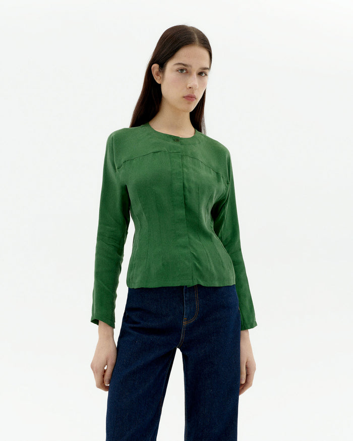 thinking mu Blusa verde cupro Briana