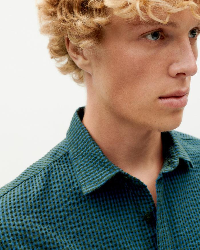 Thinking Mu Camisa Verde Seersucker Thomas