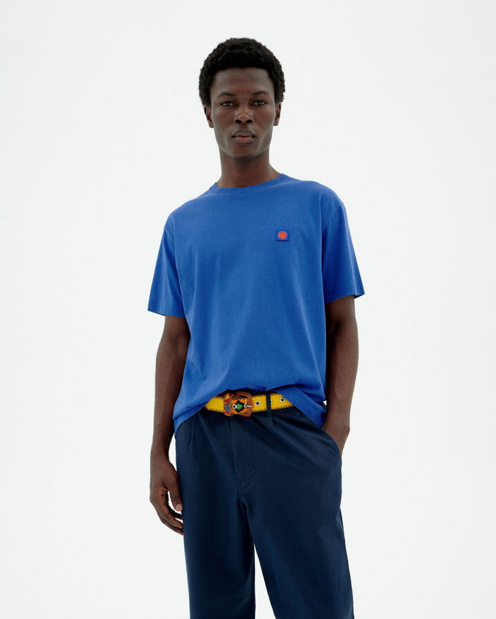 thinking mu Camiseta azul sol espalda marrón