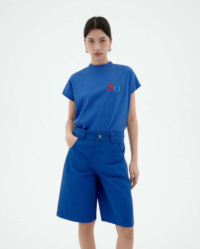 thinking mu Camiseta azul sol type Volta