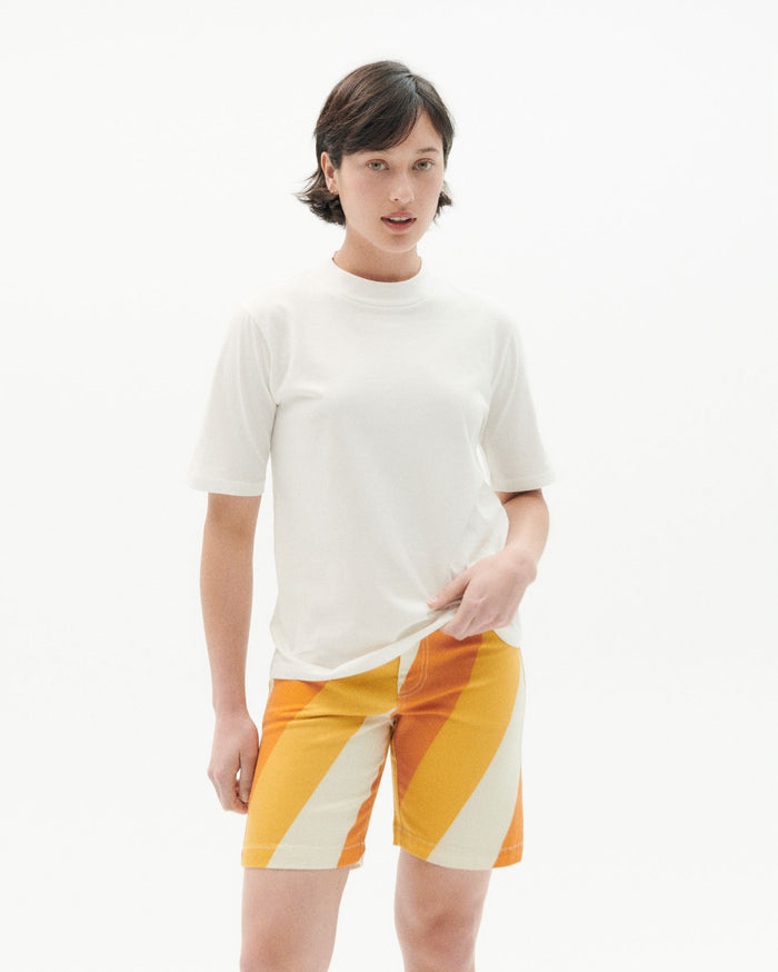 Thinking Mu Camiseta Blanca Básica Mock