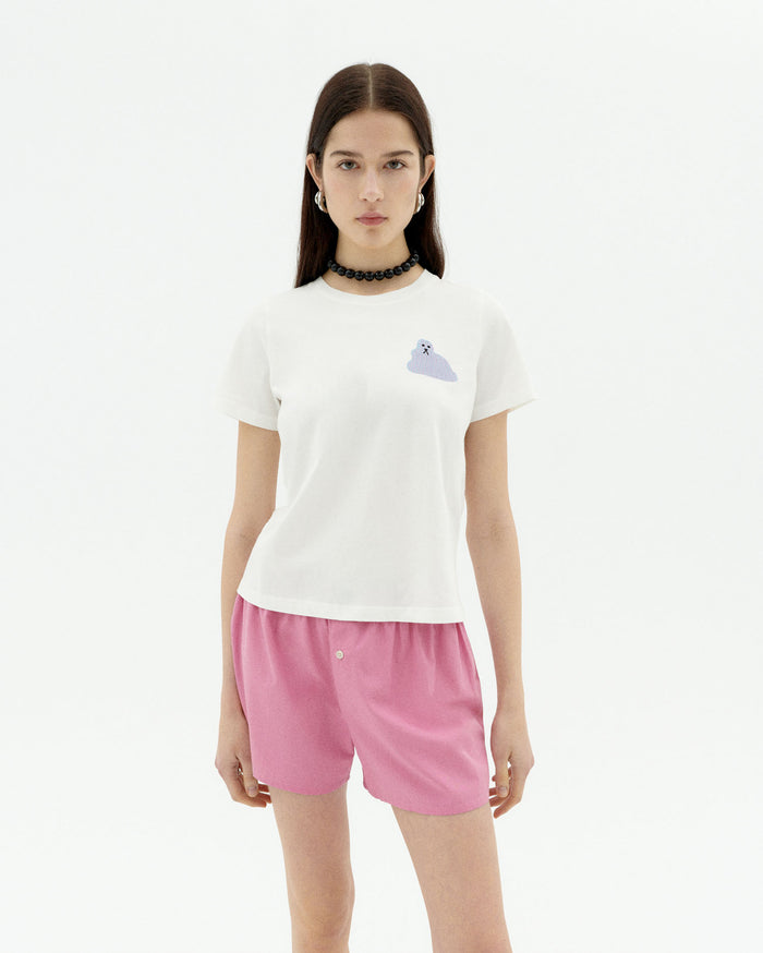 thinking mu Camiseta blanca bluedog Ida