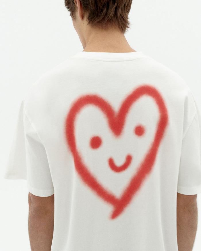thinking mu Camiseta blanca Cutr3 Heart Aaron