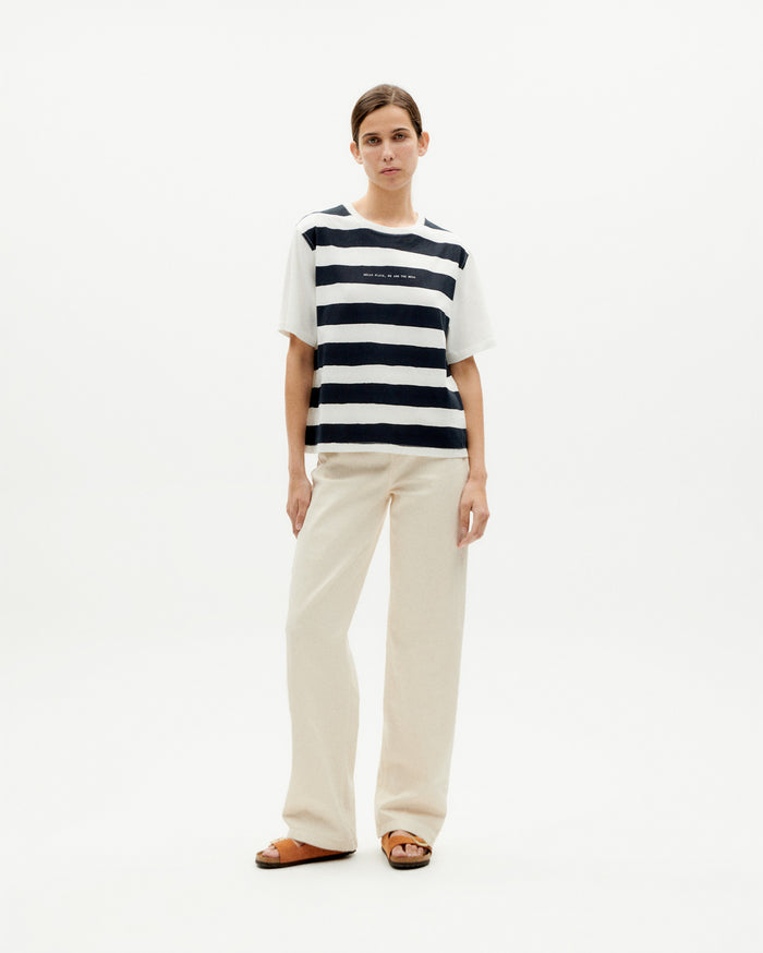 Thinking Mu Camiseta Blanca Hello Playa Lucia