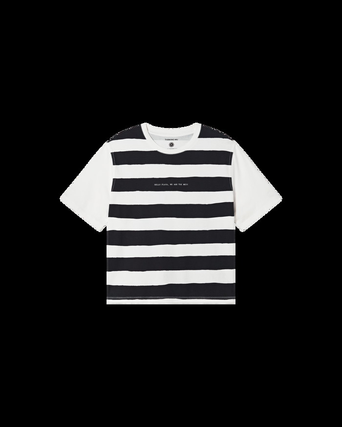 thinking mu Camiseta blanca hello playa Lucia