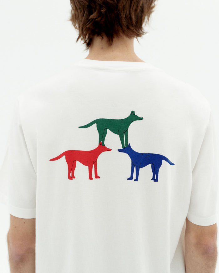 Thinking Mu Camiseta Blanca Perritos Zach