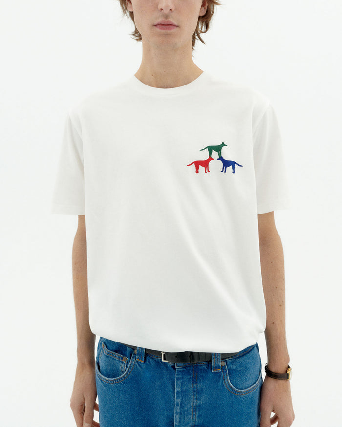 Thinking Mu Camiseta Blanca Perritos Zach