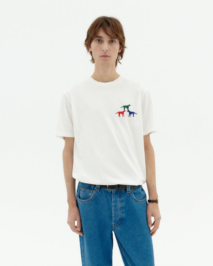 thinking mu Camiseta blanca perritos Zach